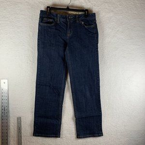 Lands' End Canvas Jeans Women's 30 Blue Denim Stretch Low Rise Straight Leg 7879